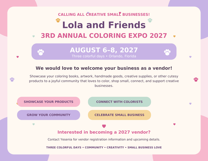 Lola and Friends Expo 2027 EXPO Vendor Deposit