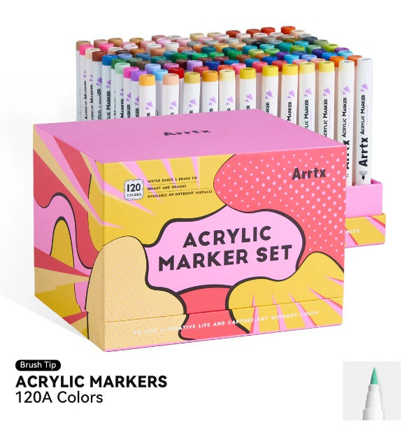 Arrtx 120A Anime Colors Acrylic Markers Brush Tip Paint Markers