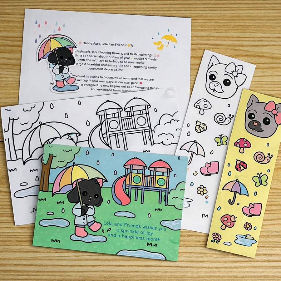 Lola and Friends April Postcard and Bookmark Premium bundle